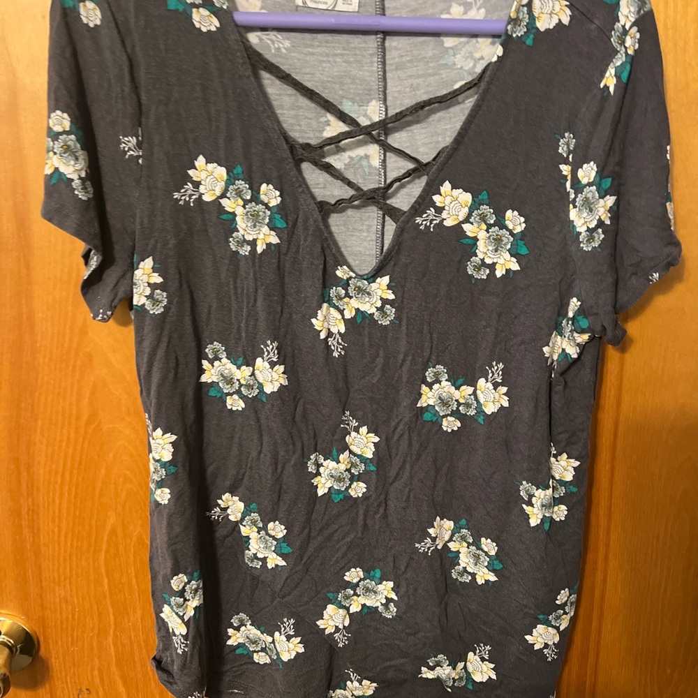 Floral V-Neck Women's Top
